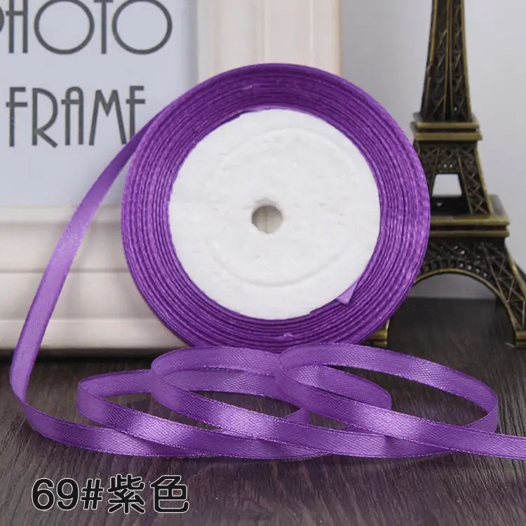 6mm 25 Yards 22 Meters Single Face Silk Satin Ribbon Handmade DIY Decorative Gift Packing Wedding Crafts Christmas Decoration