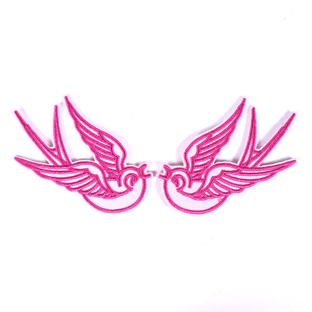 1 Pair Bird Embroidery Patches Fabric For T-Shirt Pants Bags Accessories Iron On Patch Handmade Applique Repair Crafts Supplies