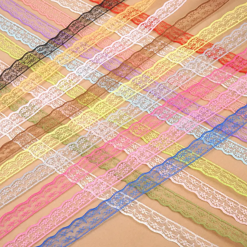 22mm Non-Stretchy Colorful Lace Ribbon Christmas Halloween New Year Party Gift Wrapping Lace Tape DIY Handmade Crafts Fabric