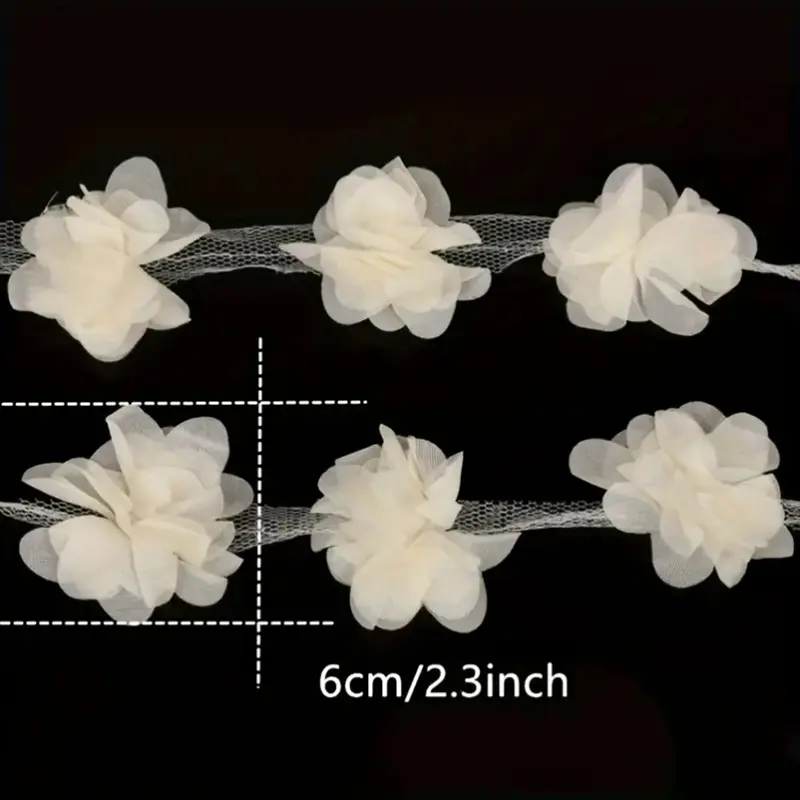 20Pcs Chiffon Flower Embroidery Patches Fabric For Dress Bags Accessories Iron On Patch Handmade Applique Repair Crafts Supplies