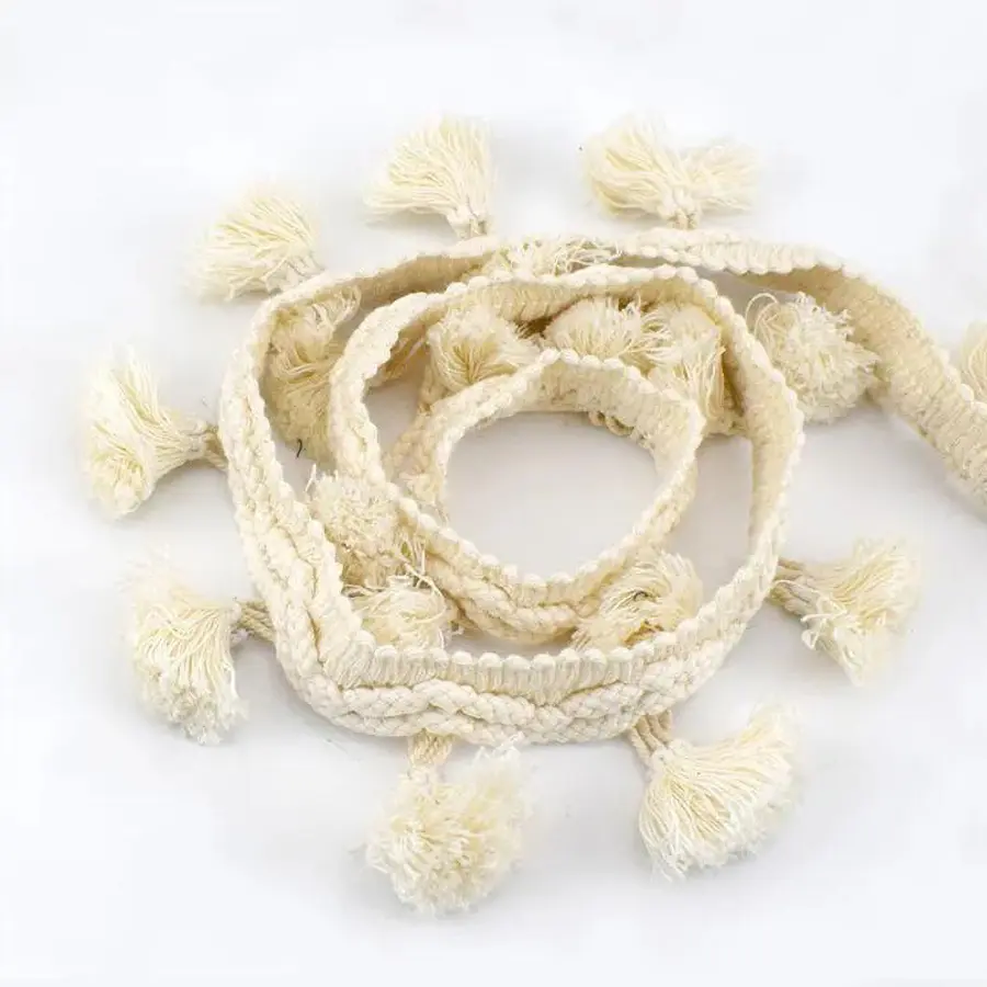 1Yard Beige Small Ball Embroidery Lace Fabric Trim DIY Clothing Wedding Home Blanket Decoration Handmade Sewing Crafts Supplies