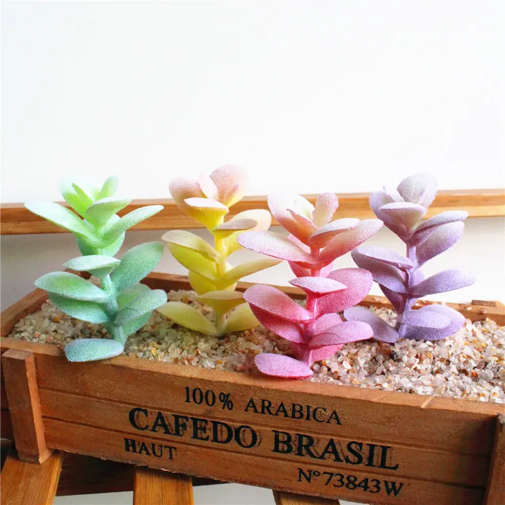Artificial Leaves Succulent Plants Flower Arrangement Accessories Fake Plants Home Garden Wedding Party Decoration Bonsai