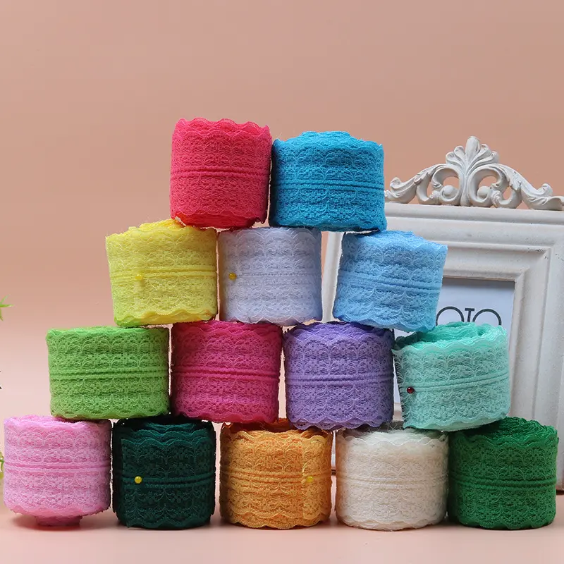 Hot 10Meters High Quality White Lace Ribbon Tape 45MM Lace Trim DIY Embroidered For Sewing Decoration African Lace Fabric Ribbon