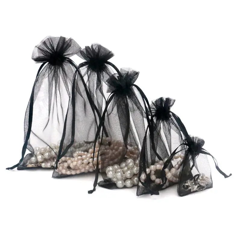 50PCS 7x9cm Chiffon Organza Bags Christmas Halloween Wedding Birthday Party Gift Box Packaging Bags Festive & Party Supplies