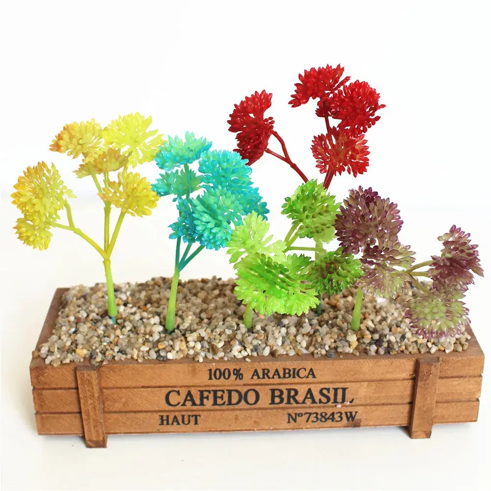 13cm Blue Purple Red Yellow Green Grass Artificial Succulent Plants Home Garden Wedding Party Decoration Supplies Fake Plants