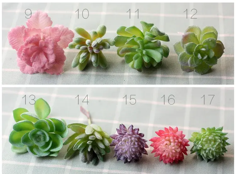 Green Pink Purple Blue White Small Artificial Succulents Plants Christmas New Year Festive Party Home Decor Fake Plants Bonsai