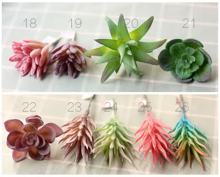 Green Pink Purple Blue White Small Artificial Succulents Plants Christmas New Year Festive Party Home Decor Fake Plants Bonsai
