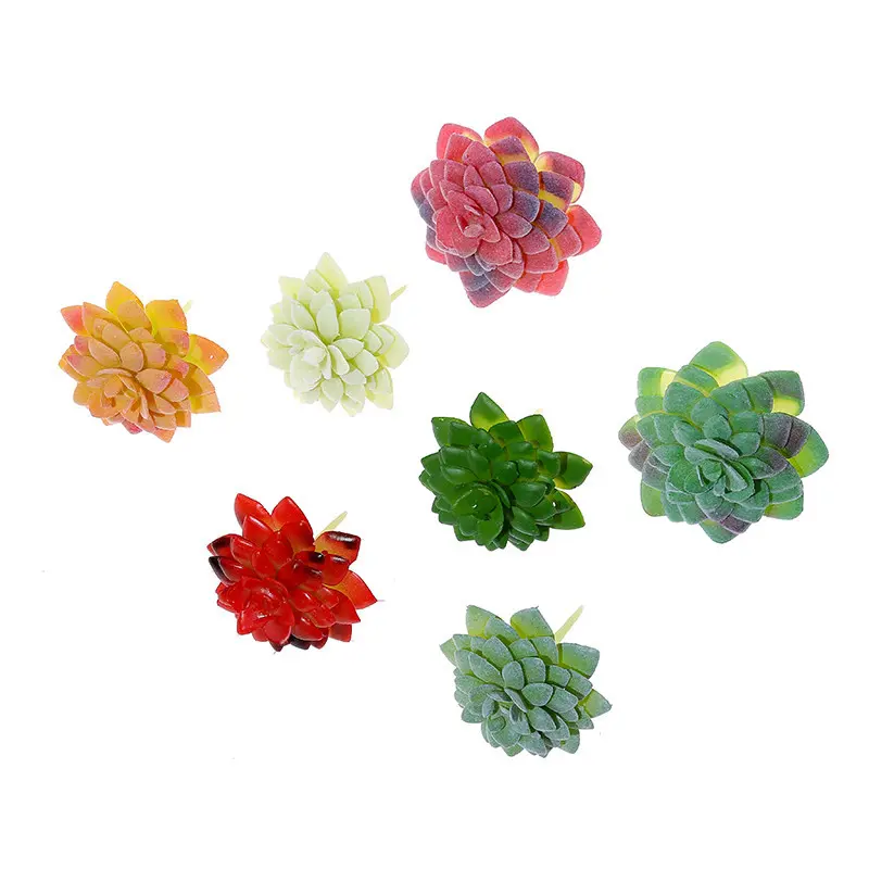6.5x9cm Artificial Succulent Plants Green Red Tropical Lotus Flower Fake Plants Home Garden Wedding Room Decoration