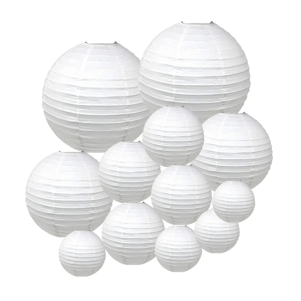 White Chinese Round Paper Lantern Christmas Halloween New Year Festive Party Supplies Wedding Baby Shower Birthday Decoration