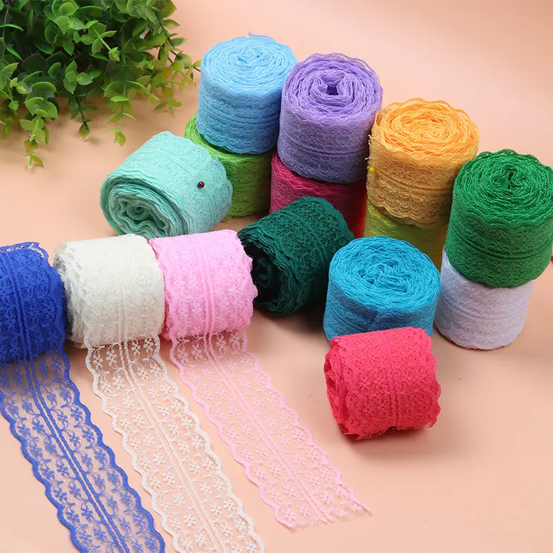 10Meters/Lots 43mm Lace Ribbon DIY Apparel Sewing & Fabric Handmade Material Blue Purple Green Pink Red White Lace Trimming