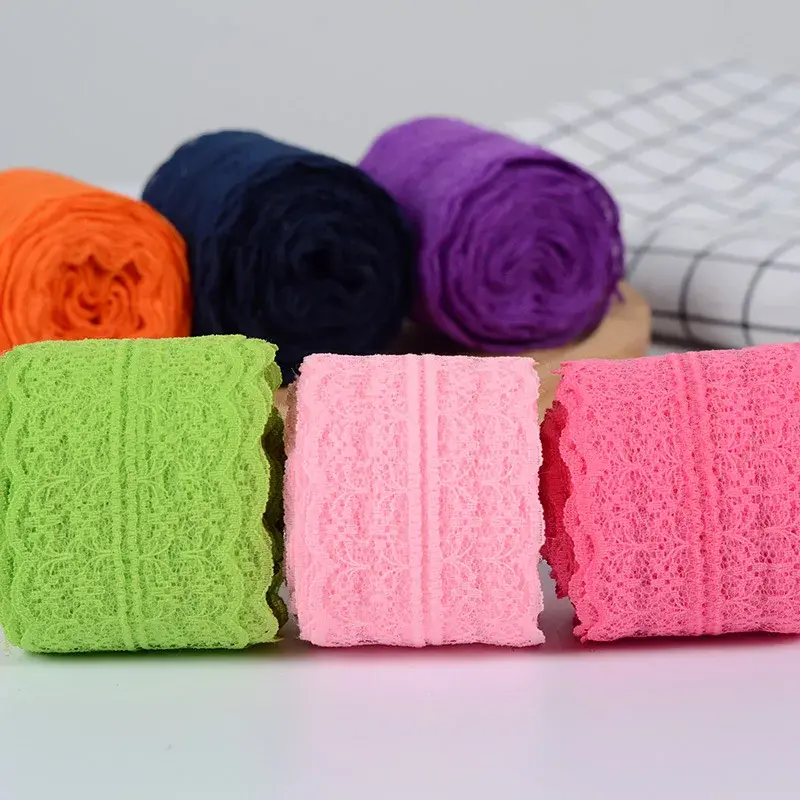 10Meters/Lots 43mm Lace Ribbon DIY Apparel Sewing & Fabric Handmade Material Blue Purple Green Pink Red White Lace Trimming