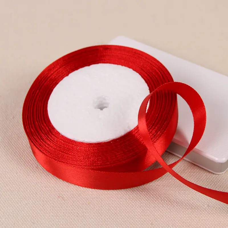 15mm Silk Satin Ribbons 22Meters/Roll Wedding Chair Decoration DIY Crafts Supplies White Red Green Blue Pink Purple Gray Ribbons