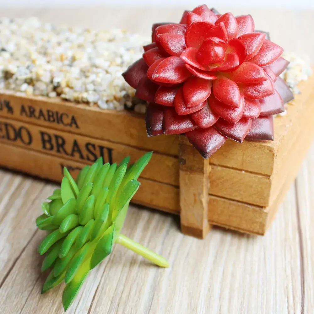 PVC Artificial Succulent Plants DIY Flower Arranging Accessories Home Garden Decoration Green Fake Plants planta artificial