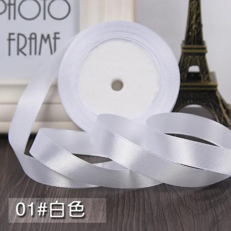25Yards/Roll 15mm Satin Ribbon Christmas Party Wedding Decoration Gift Wrapping Ribbon DIY Handmade Crafts Sewing Material