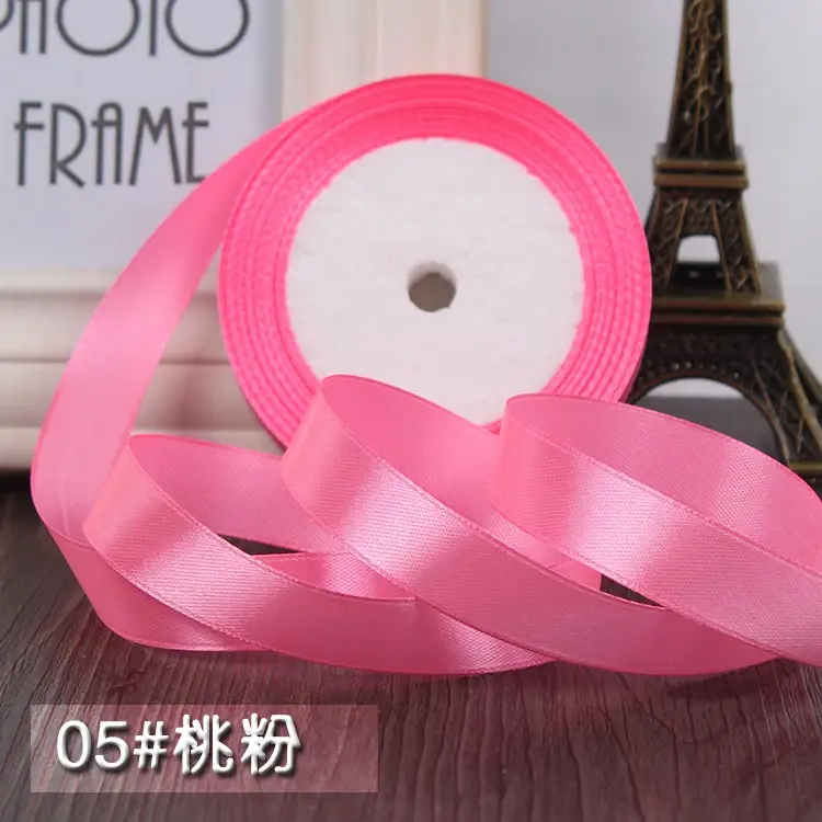 25Yards/Roll 15mm Satin Ribbon Christmas Party Wedding Decoration Gift Wrapping Ribbon DIY Handmade Crafts Sewing Material