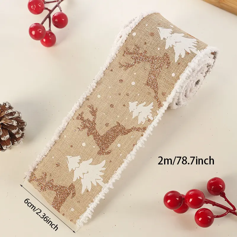 2Meters/Roll Red Pink White Christmas Webbing DIY Handmade Crafts Supplies Party Event Supplies Gift Box Flower Decoration