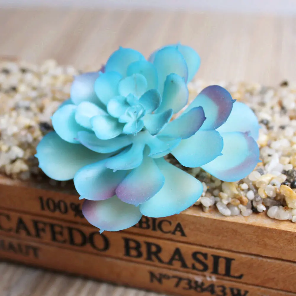6x7.5cm  Lotus Flower Head PVC Artificial Succulent Plants Home Garden Decoration Fake Plants Green Blue Pink planta artificial