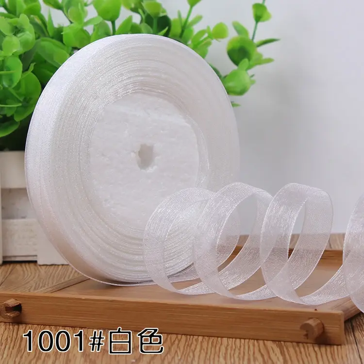 12mm Organza Ribbon Christmas Wedding Birthday Party Decoration Tapes DIY Handmade Crafts Material Gift Packaging Chiffon Ribbon