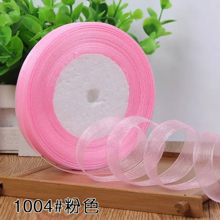 12mm Organza Ribbon Christmas Wedding Birthday Party Decoration Tapes DIY Handmade Crafts Material Gift Packaging Chiffon Ribbon
