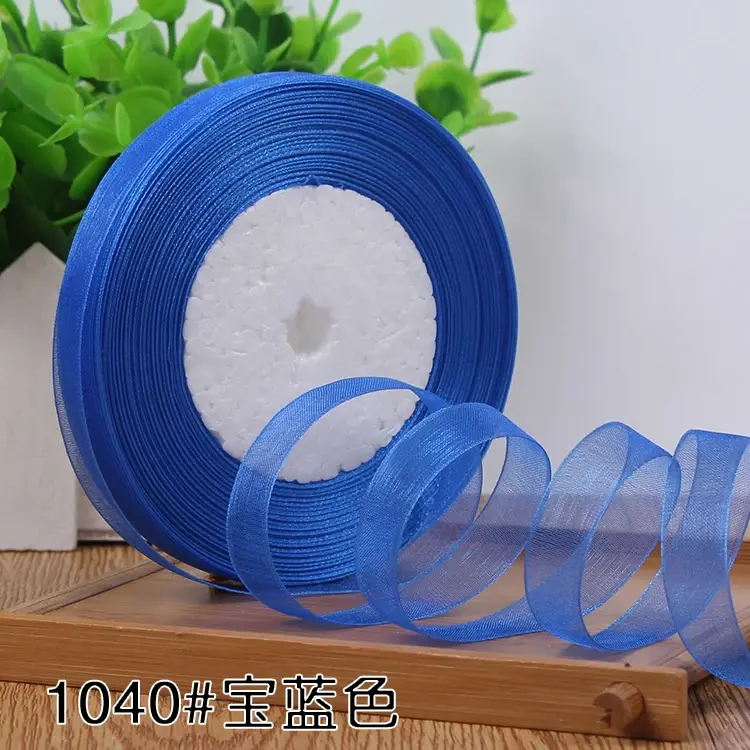 12mm Organza Ribbon Christmas Wedding Birthday Party Decoration Tapes DIY Handmade Crafts Material Gift Packaging Chiffon Ribbon