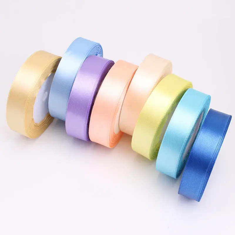 25 Yards 22 Meters 20mm 6/8" Satin Ribbon Christmas Party Wedding Decoration Team Bride Gift Wrapping Packaging Silk fitas ruban