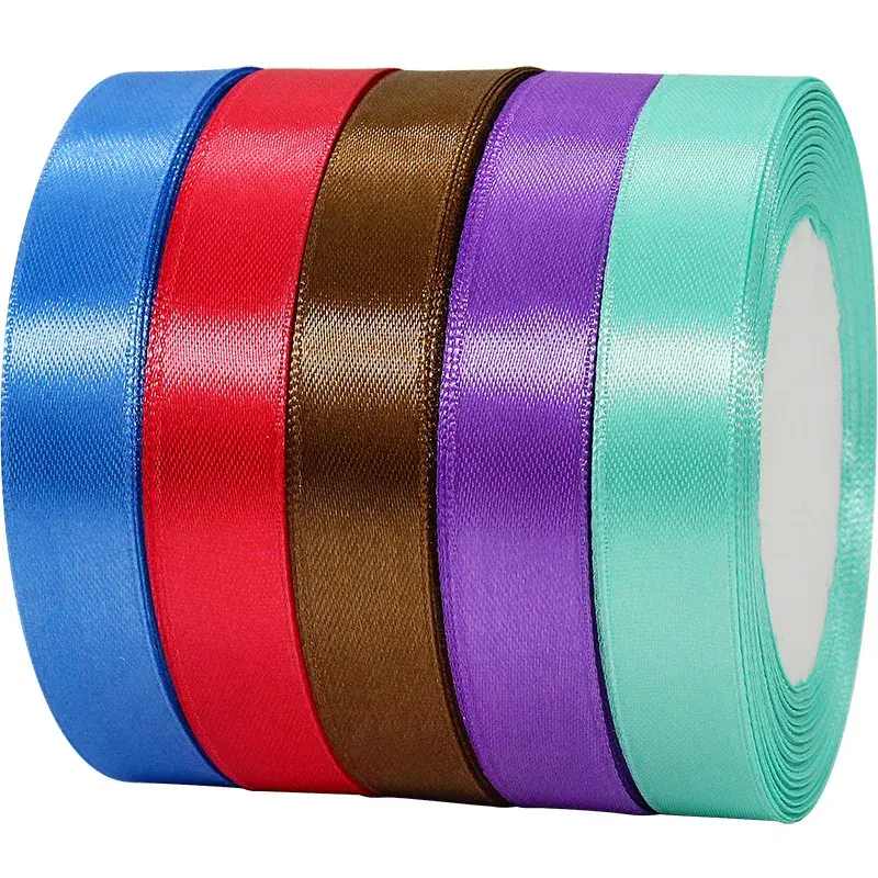 15mm 25 Yards/lot Satin Ribbons DIY Artificial Silk Roses Crafts Supplies Sewing Accessories Wedding Handmade Bows Gift Wrapping