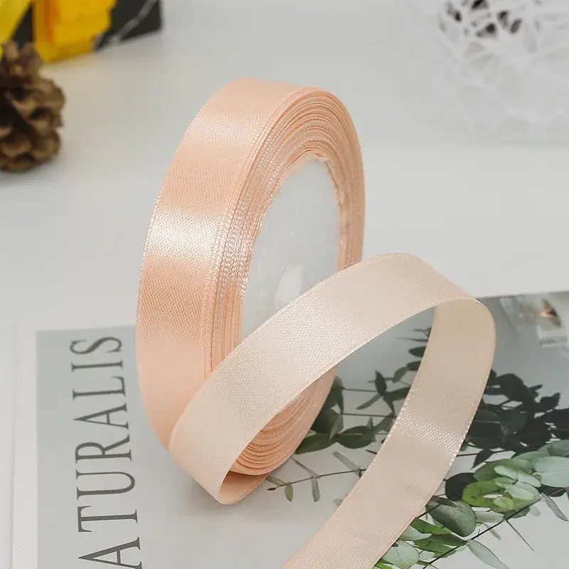 15mm 25 Yards/lot Satin Ribbons DIY Artificial Silk Roses Crafts Supplies Sewing Accessories Wedding Handmade Bows Gift Wrapping