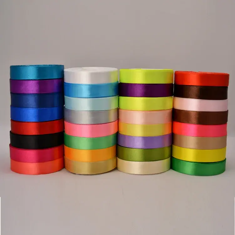22Meters/Roll 15mm Silk Satin Ribbons Baby Shower Birthday Party Wedding Engagement Christmas Halloween Gift Wrapping Ribbon