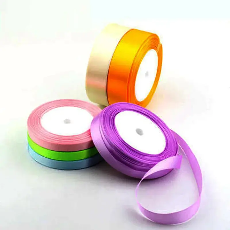 22Meters/Roll 15mm Silk Satin Ribbons Baby Shower Birthday Party Wedding Engagement Christmas Halloween Gift Wrapping Ribbon