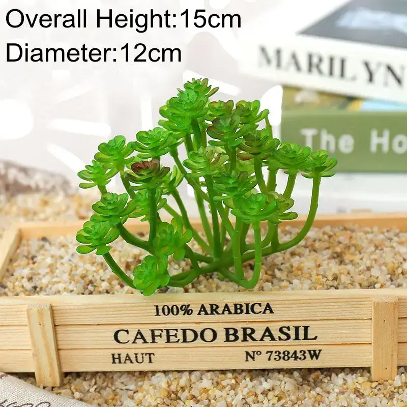 Home Garden Decoration Large Green Artificial Succulents Plants Desktop Table Bedroom Mini Bonsai Flower Arrangement Fake Plants