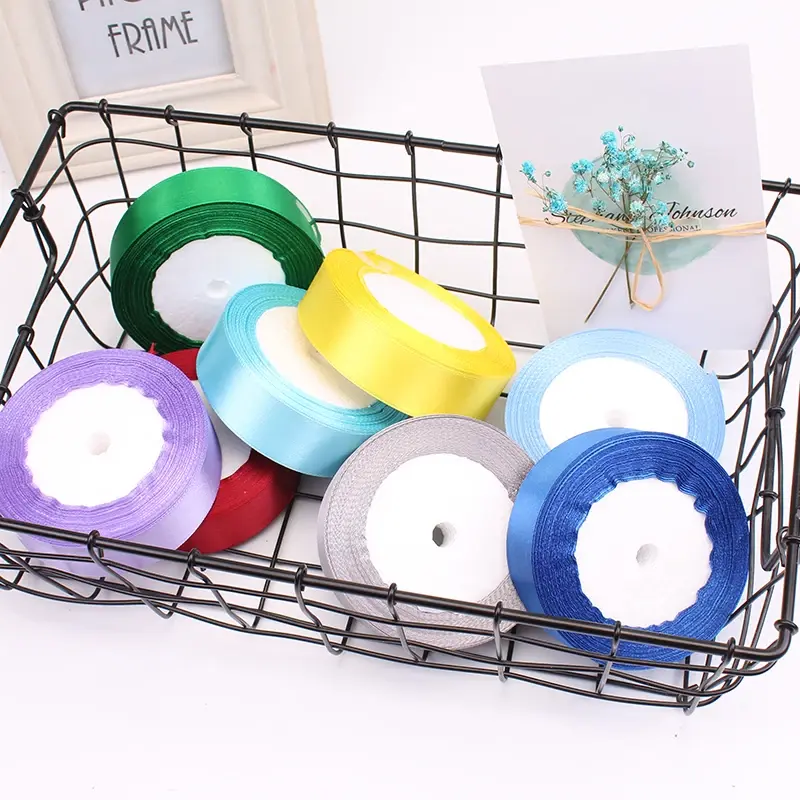 25mm Satin Ribbon DIY Crafts Scrapbooking Material Christmas Halloween Wedding Birthday Party Decoration Gift Packaging Ribbon