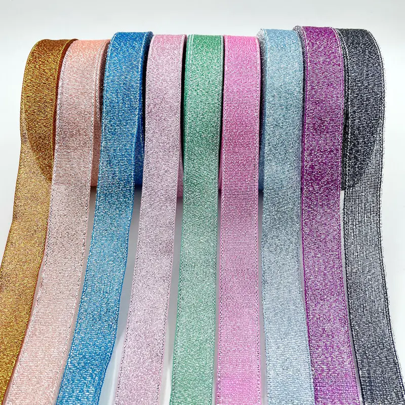 25 yards 20mm Glitter Ribbon Christmas Party Wedding Decoration Gift Wrapping Packaging Ribbons DIY Crafts Handmade Bow Fabric