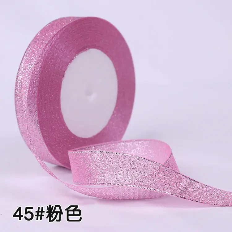 25 yards 20mm Glitter Ribbon Christmas Party Wedding Decoration Gift Wrapping Packaging Ribbons DIY Crafts Handmade Bow Fabric