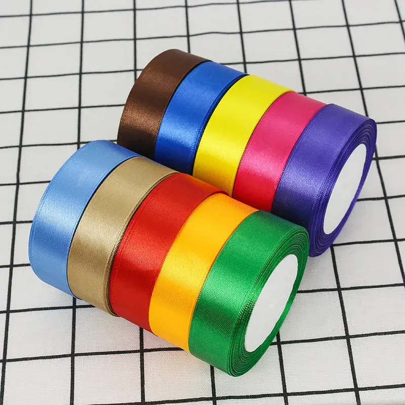 25mm 25Yards Satin Ribbons Tapes Weddings Party Christmas Gift Wrapping DIY Bow Making Decorative Handicraft Accessories