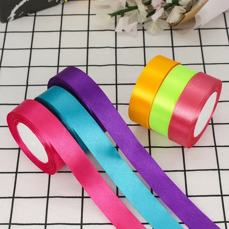 25mm 25Yards Satin Ribbons Tapes Weddings Party Christmas Gift Wrapping DIY Bow Making Decorative Handicraft Accessories
