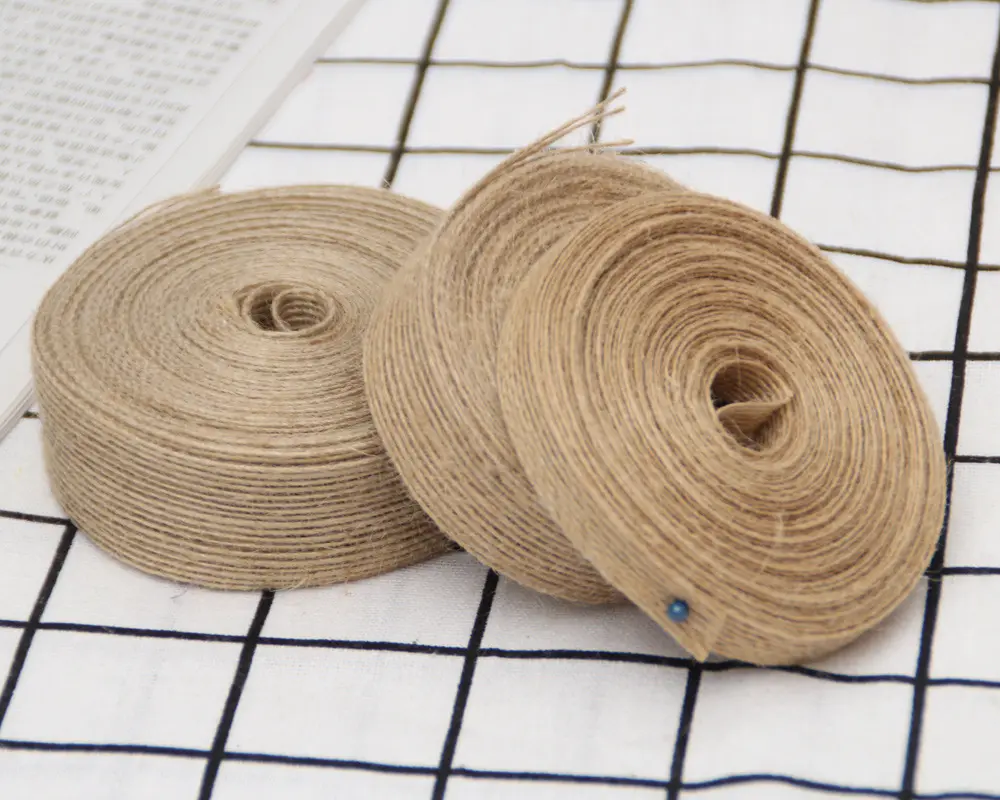 6-10-15-20-25-30-38mm Natural Jute Burlap Hessian Ribbon DIY Handmade Crafts Fabric Christmas Halloween Wedding Decor Ribbon