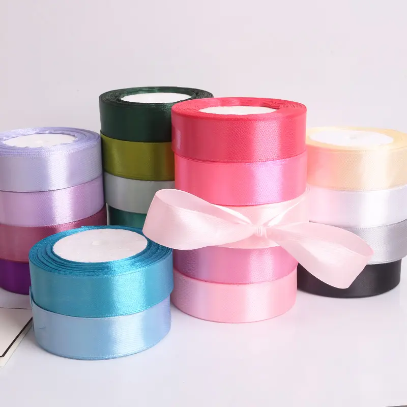 22meters/roll Single Face Satin Ribbons Width 25mm Handmade DIY Webbing Decoration Gift Christmas Ribbons