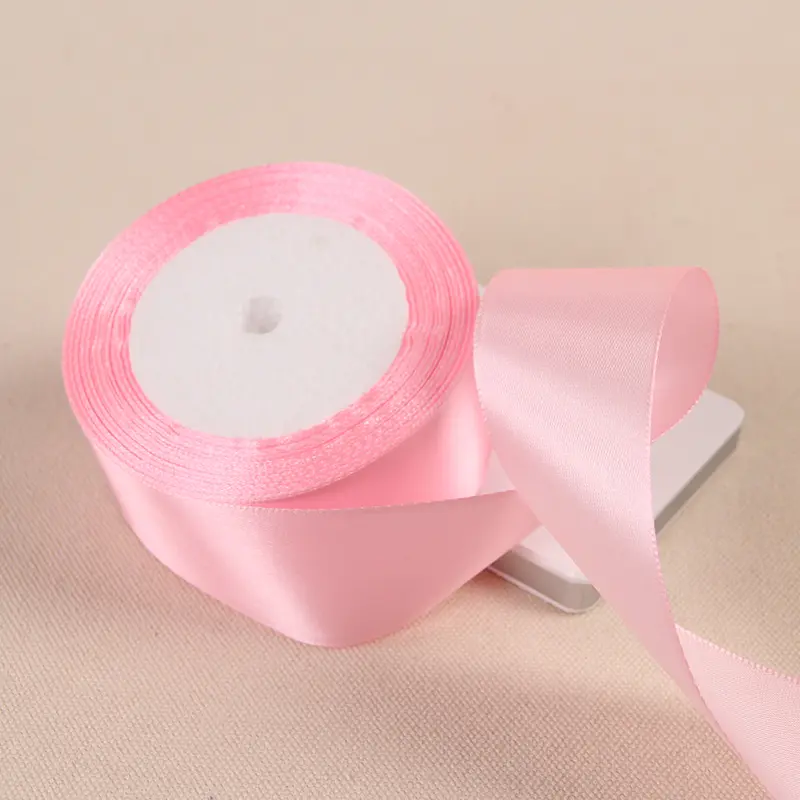 6mm 10mm 15mm 20mm 25mm 40mm 50mm Pink Single Face Satin Ribbons DIY Handmade Crafts Supplies Wedding Decoration Gift Wrapping