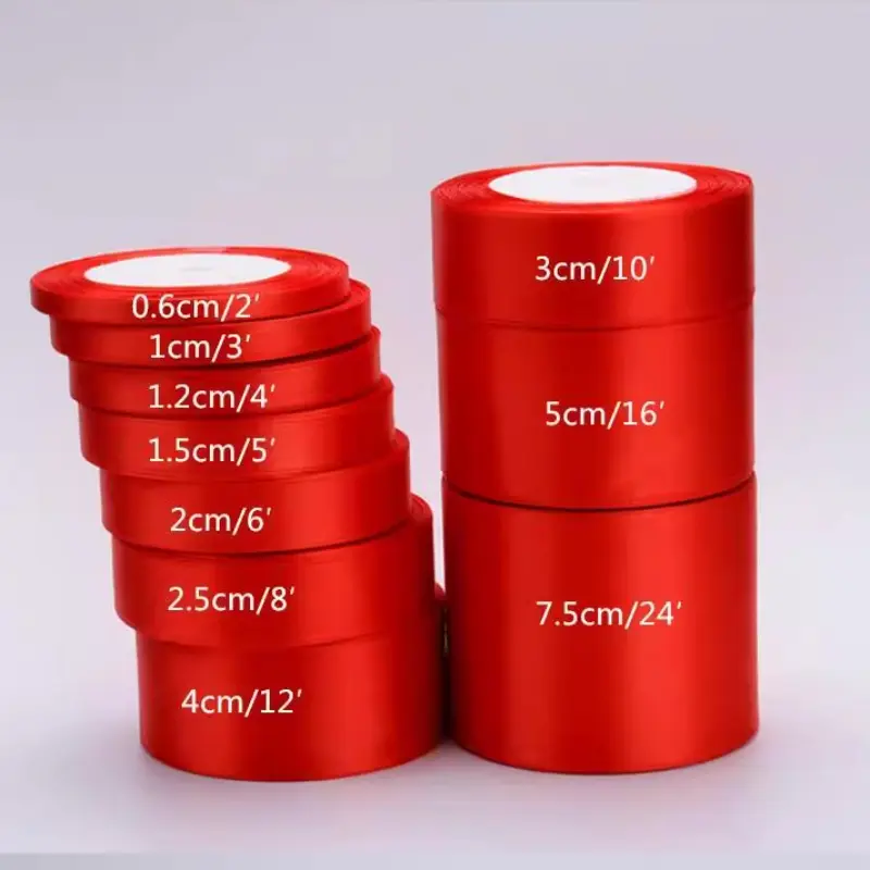 6-10-15-20-25-40-50mm Satin Ribbon DIY Handmade Crafts Tape Christmas Halloween Wedding Birthday Party Gift Box Wrapping Ribbon