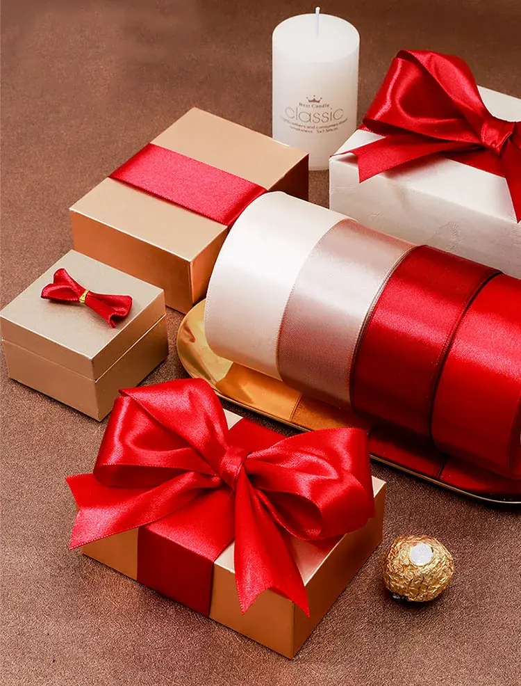 6-10-15-20-25-40-50mm Satin Ribbon DIY Handmade Crafts Tape Christmas Halloween Wedding Birthday Party Gift Box Wrapping Ribbon