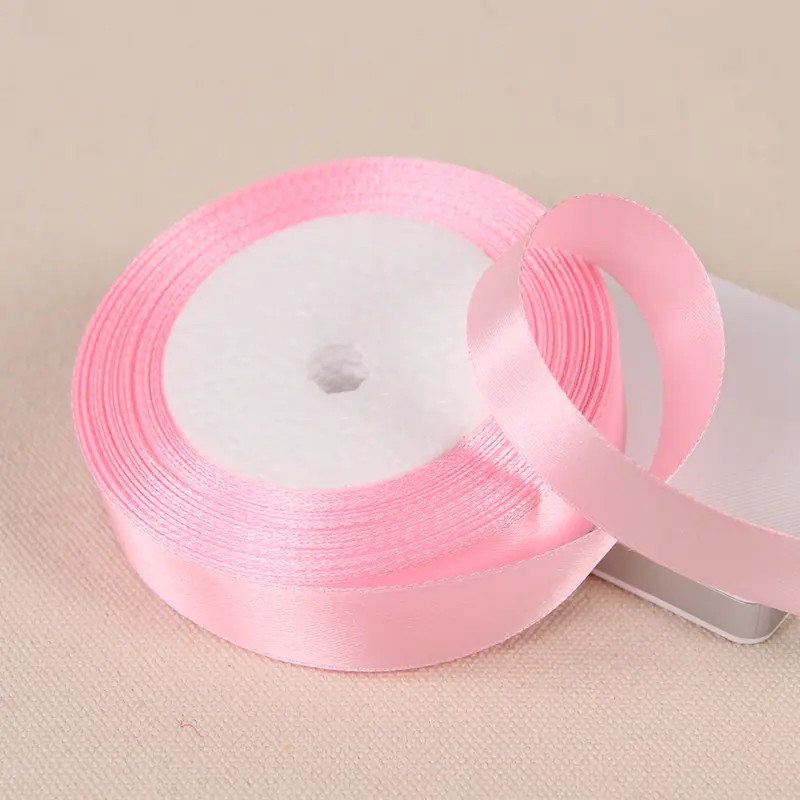 6mm 10mm 15mm 20mm 25mm 40mm 50mm Pink Single Face Satin Ribbons DIY Handmade Crafts Supplies Wedding Decoration Gift Wrapping