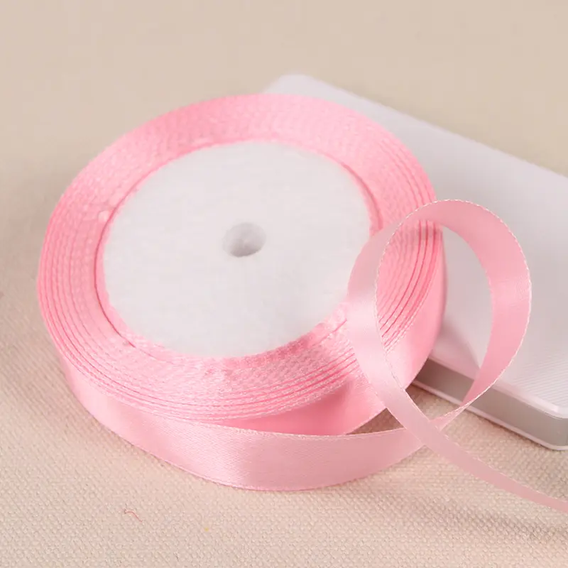 6mm 10mm 15mm 20mm 25mm 40mm 50mm Pink Single Face Satin Ribbons DIY Handmade Crafts Supplies Wedding Decoration Gift Wrapping