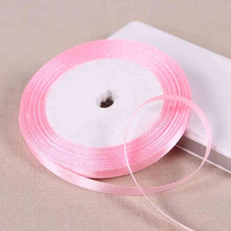 6mm 10mm 15mm 20mm 25mm 40mm 50mm Pink Single Face Satin Ribbons DIY Handmade Crafts Supplies Wedding Decoration Gift Wrapping