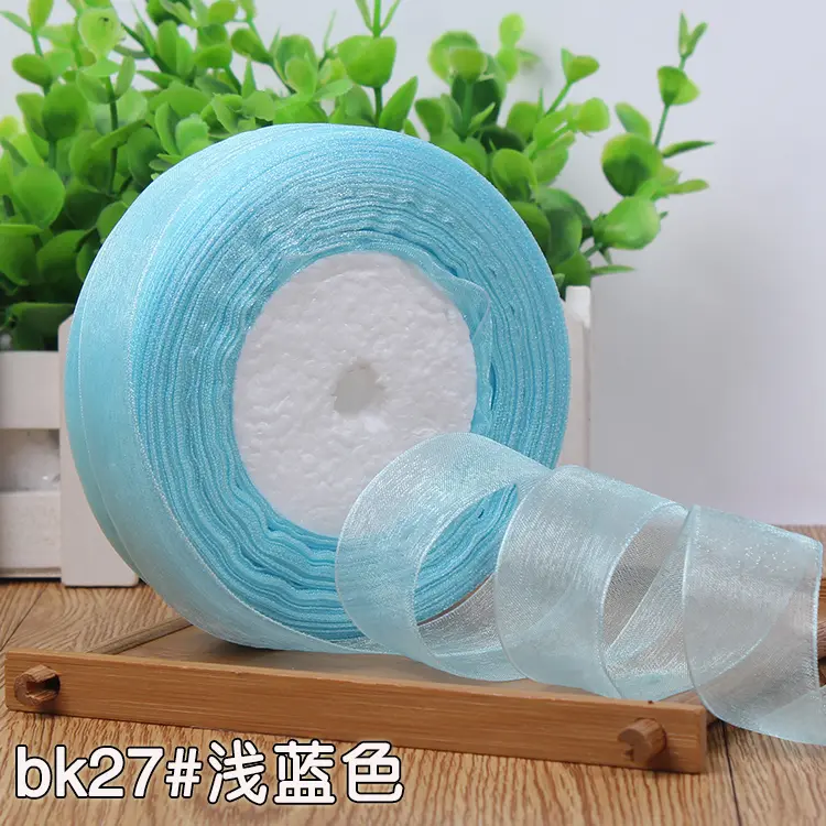 50 yard 25mm 45 Meters Organza Ribbon Party Wedding Birthday Gift Packaging Ribbons Christmas New Year DIY Bow Craft Accessories
