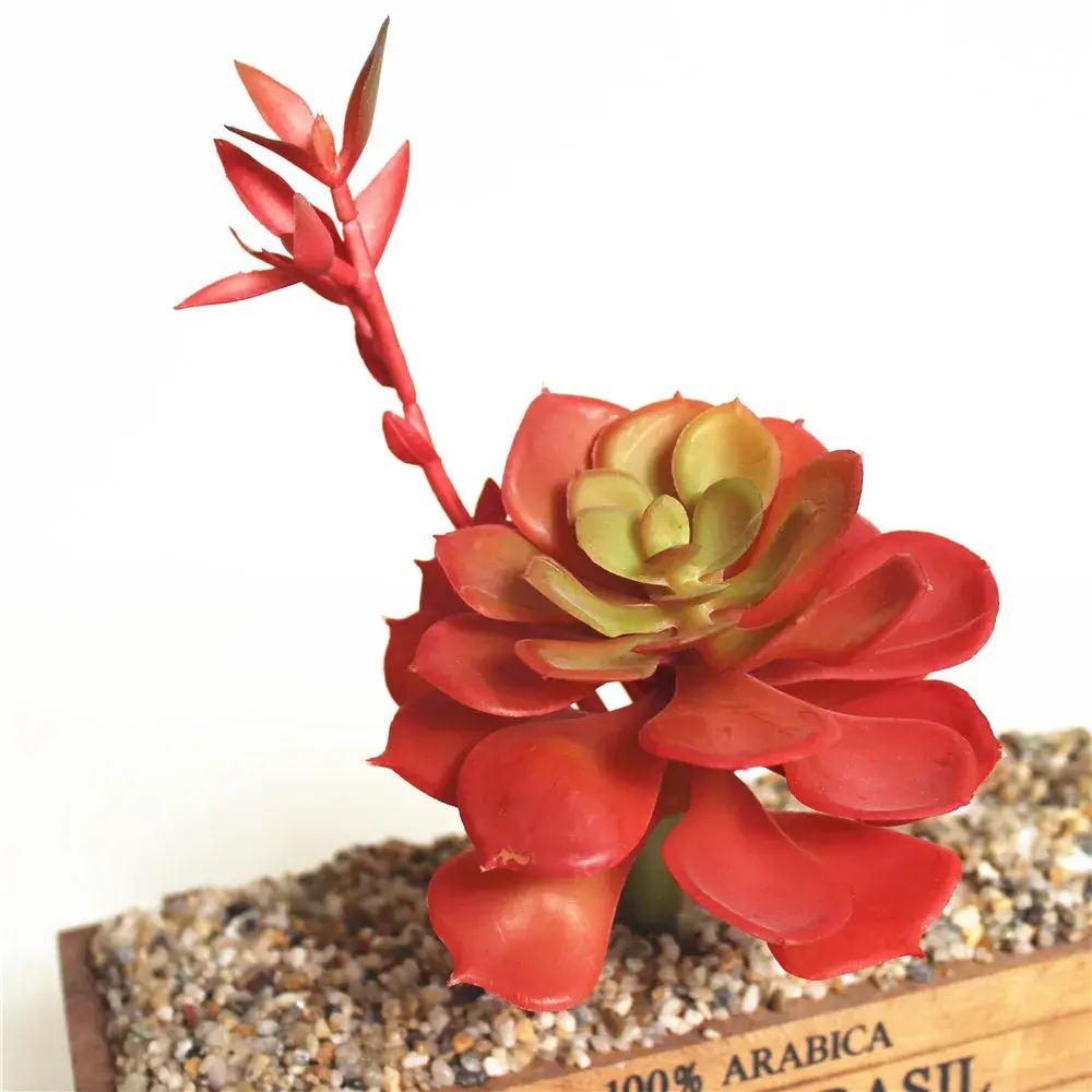 11x13cm Lotus Flower Heads Green Red Blue PVC Artificial Succulent Plants Home Garden Decoration Arranging Accessories