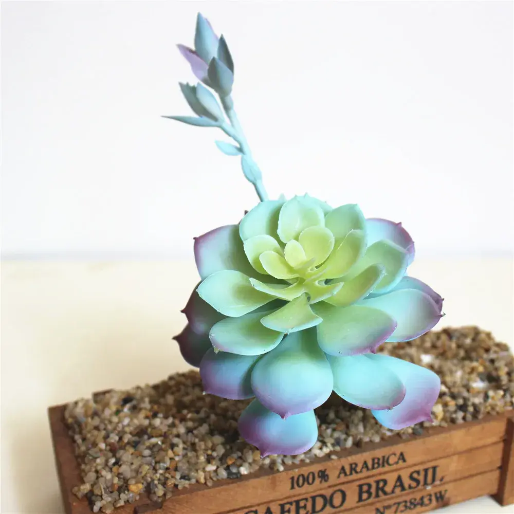 11x13cm Lotus Flower Heads Green Red Blue PVC Artificial Succulent Plants Home Garden Decoration Arranging Accessories
