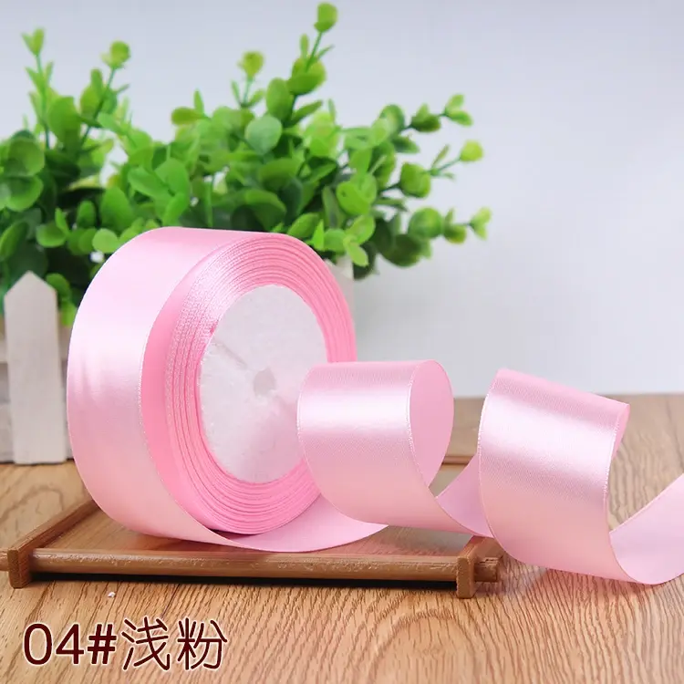 Pink Satin Ribbons 6mm 1cm 1.5cm 2cm 2.5cm 4cm 5cm Silk Satin Ribbons DIY Crafts Material Valentine's Day DIY Rose Bear Ribbons