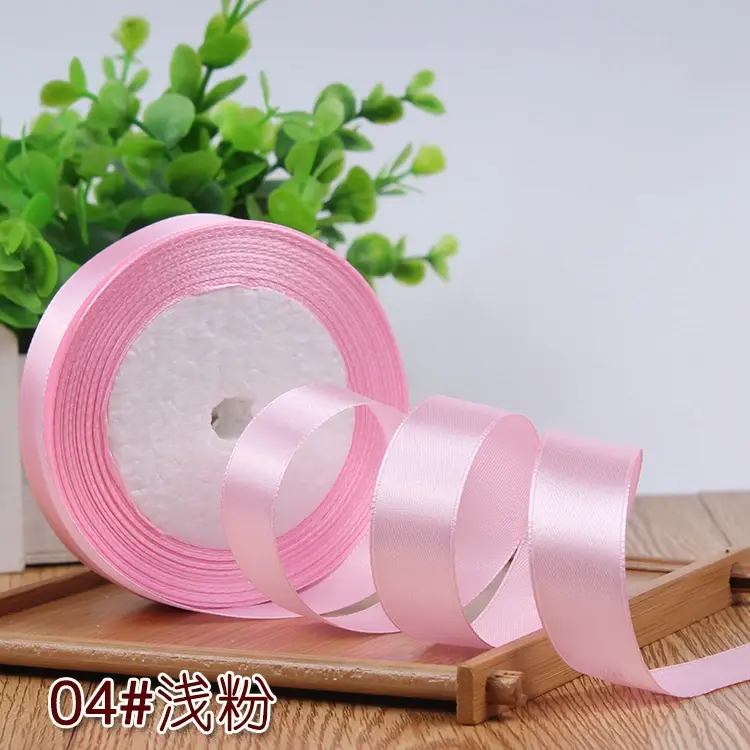 Pink Satin Ribbons 6mm 1cm 1.5cm 2cm 2.5cm 4cm 5cm Silk Satin Ribbons DIY Crafts Material Valentine's Day DIY Rose Bear Ribbons