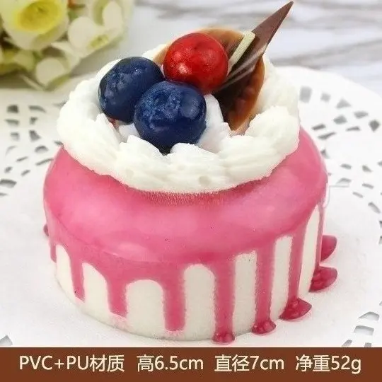 1piece Artificial Fruit Cakes Blue Yellow Pink Green Simulation Cake Model Decoration Wedding Birthday Party Decoration Supplies