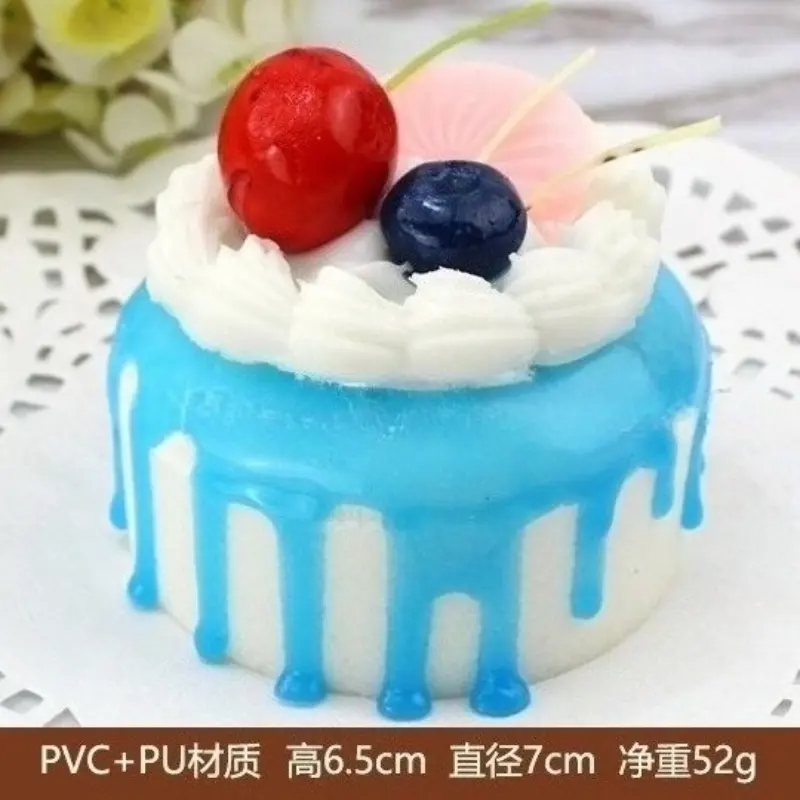 1piece Artificial Fruit Cakes Blue Yellow Pink Green Simulation Cake Model Decoration Wedding Birthday Party Decoration Supplies